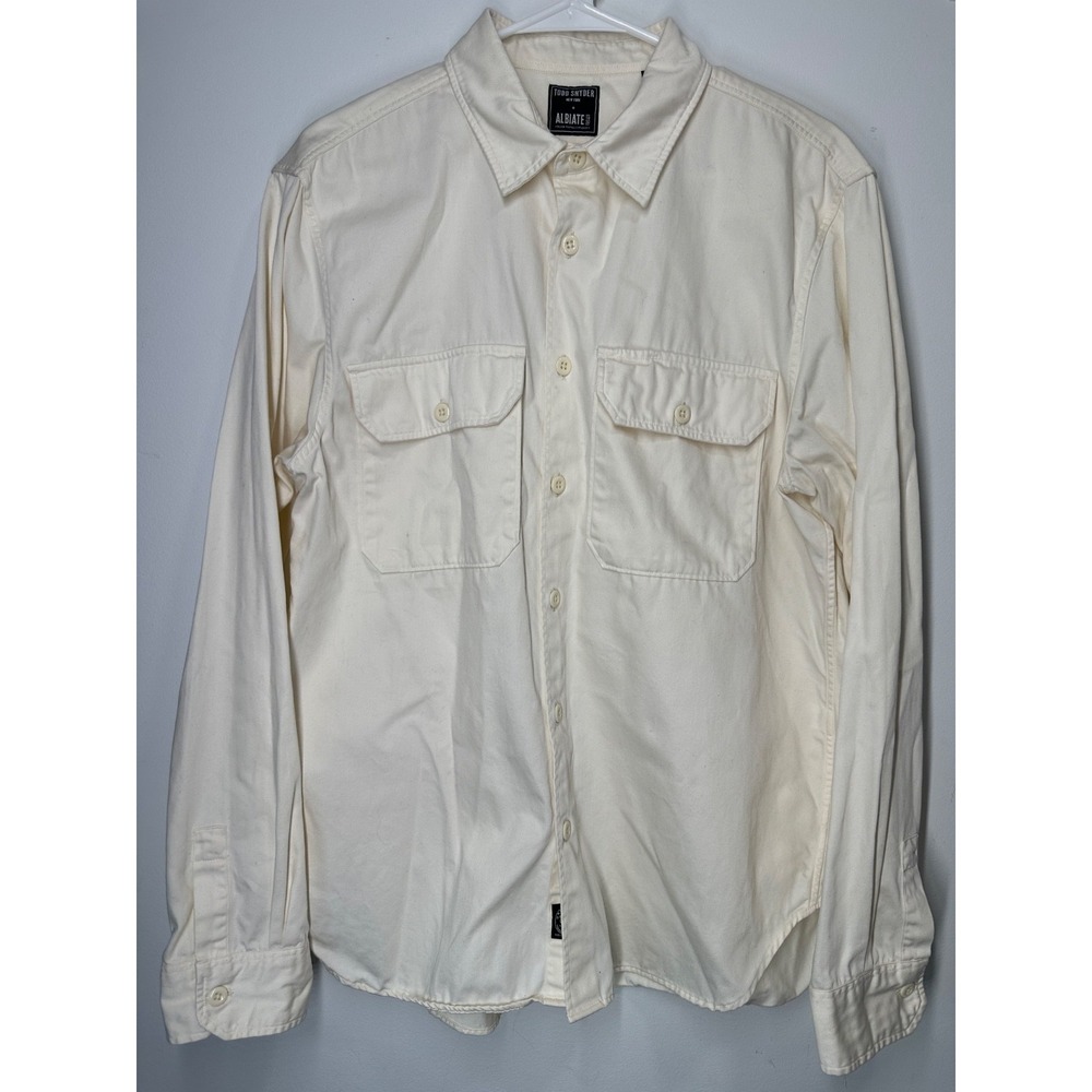 Todd Snyder Albiate 1830 Button Down Beige Denim Pocket Long Sleeve Shirt Large